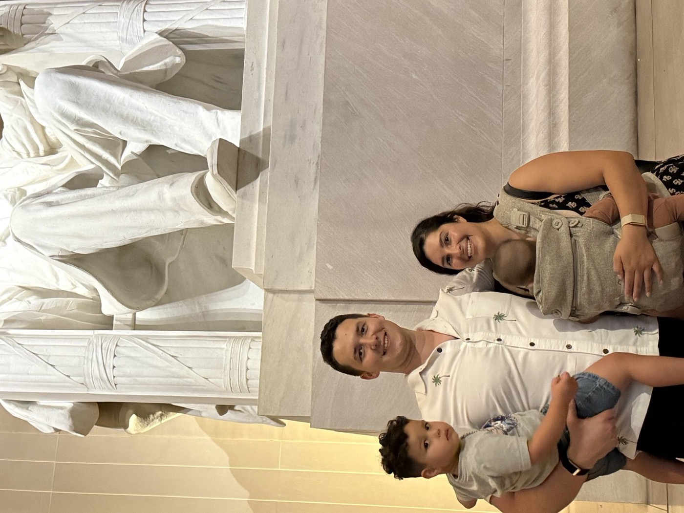A husband and father with his family